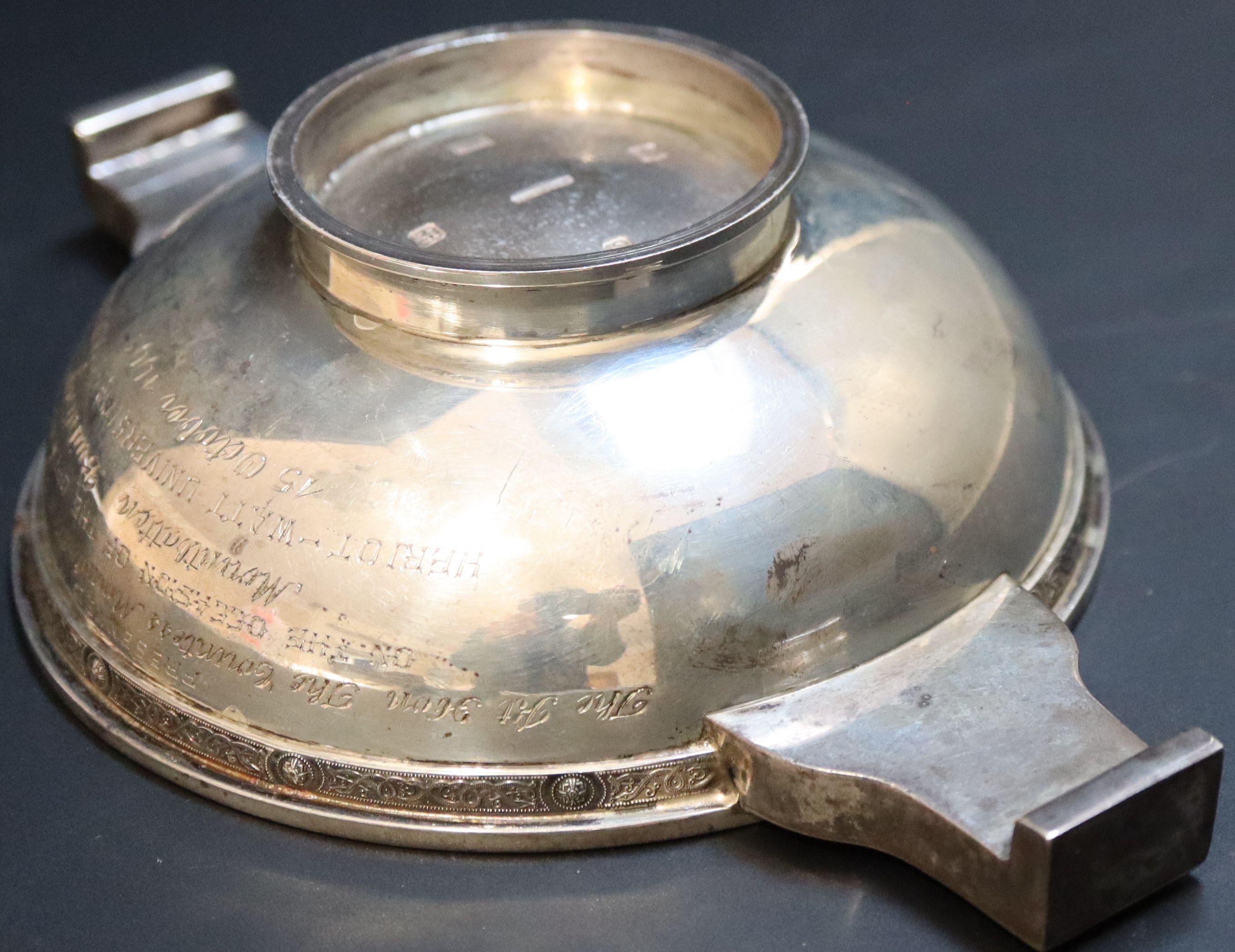 A modern Scottish silver quaich, R.L. Christie, Edinburgh, 1992 with presentation inscription